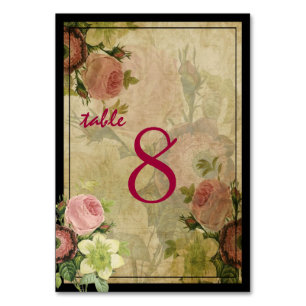 PixDezines Rose der Vintagen Hütte/Tabelle Nr. Tischnummer
