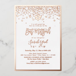 PixDezines Rose Gold Bat Mitzvah DIY Hintergrund Folieneinladung