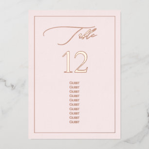 PixDezines Rose Gold Foil Luxe Calligraphy Table# Folieneinladung