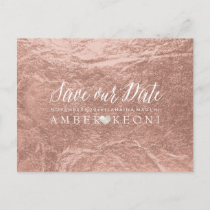 PixDezines Rose Gold/Imitat Foil/Rett Ankündigungspostkarte