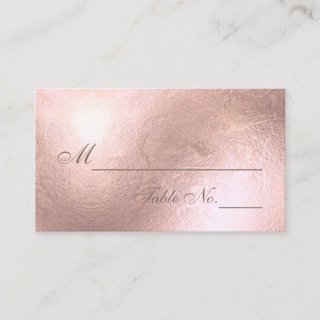 PixDezines Rose Gold/Imitate Folien/Platzkarten Platzkarte (Vorderseite)