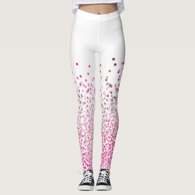 PixDezines Rose Gold/Rosa/Confetti Leggings (Vorderseite)