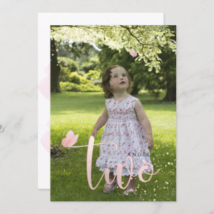 PixDezines Rose Gold Rosa Schmetterlinge Wasserfar Einladung