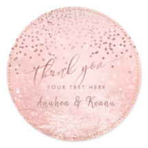 PixDezines Rose Gold Schnee-Bokeh+Konfetti Danke