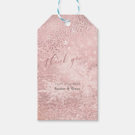 PixDezines Rose Gold Snow Bokeh+Confetti Vielen Da Geschenkanhänger