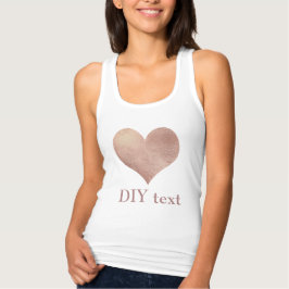 PixDezines Rose Goldenes Herz Tank Top