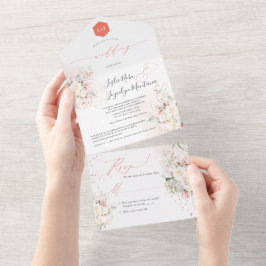 PixDezines Rose Wasserfarbenblush Creme All In One Einladung