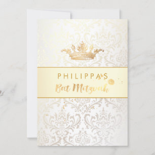 PixDezines Rossi Damask/Imitate Goldkrone Einladung