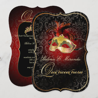 PixDezines Rossi Damask/Masquerade/DIY/Ruby Einladung