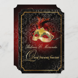 PixDezines Rossi Damask/Masquerade/DIY/Ruby Einladung