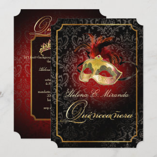 PixDezines Rossi Damask/Masquerade/DIY/Ruby Einladung