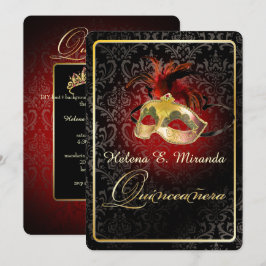 PixDezines Rossi Damask/Masquerade/DIY/Ruby Einladung