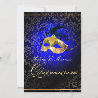 PixDezines Rossi Damask/Masquerade/DIY/saphire Einladung