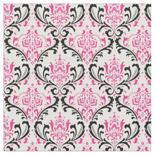 PixDezines rossi Damask/rosa/schwarz Stoff