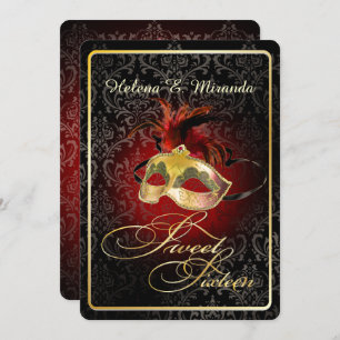 PixDezines Rossi Sweet 16 Masquerade / DIY Farbe!! Einladung