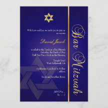 PixDezines ROYAL BLAUE/GOLD/BAR MITZVAH-INVITATION