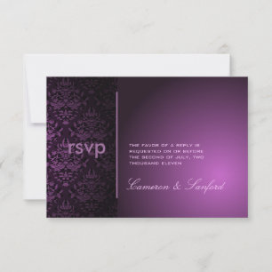 PixDezines RSVP Bijoux Damast/pflaume Karte