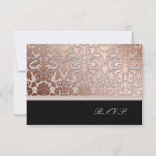 PixDezines RSVP falsches Kupfer-Damaskus/DIY-Farbe Karte