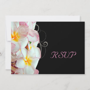 PixDezines RSVP für 5x7 Pink Plumeria/Strand Einladung