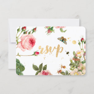 PixDezines RSVP Garten/Rosenknospen/Pfingstrosen/R Karte