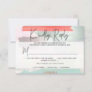 PixDezines RSVP mit Essen, Moderne Kunst, Mint Kor Karte