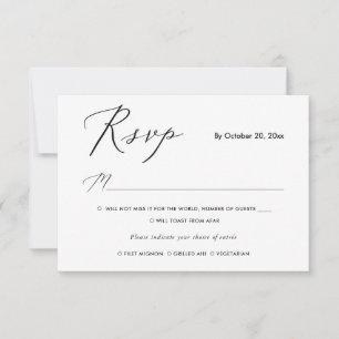 PixDezines RSVP mit Mahlzeiten, Elegante Kalligraf Karte