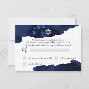PixDezines RSVP Mitternachtshimmel Bar Mitzvah ✡ Einladung