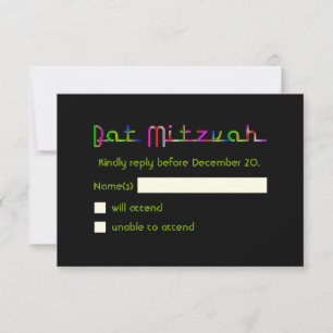 PixDezines RSVP Neonlicht/Vegas/Bar Mizwa Karte