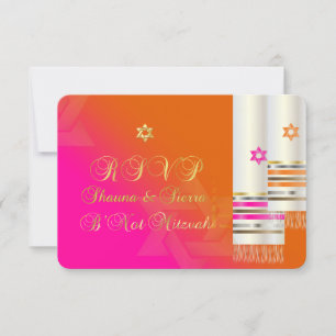 PixDezines RSVP Pink/Orange B'not mitzvah