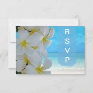 PixDezines RSVP Plumeria Lei / Strand Karte