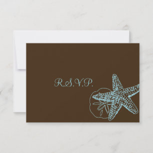 PixDezines RSVP Seestern/Strandhochzeiten Karte