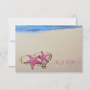 PixDezines RSVP Vintage Rosa Seestern/Strand Karte
