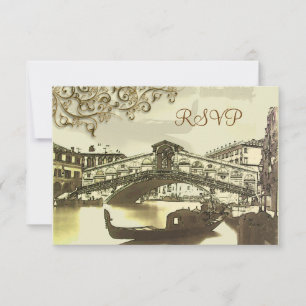 PixDezines RSVP Vintage Venedig, Rialto-Brücke Karte
