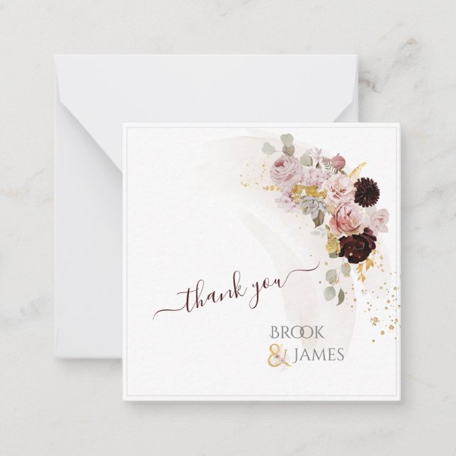 PixDezines Rustic Boho Herbstkarte Blume Mitteilungskarte (Vorderseite)