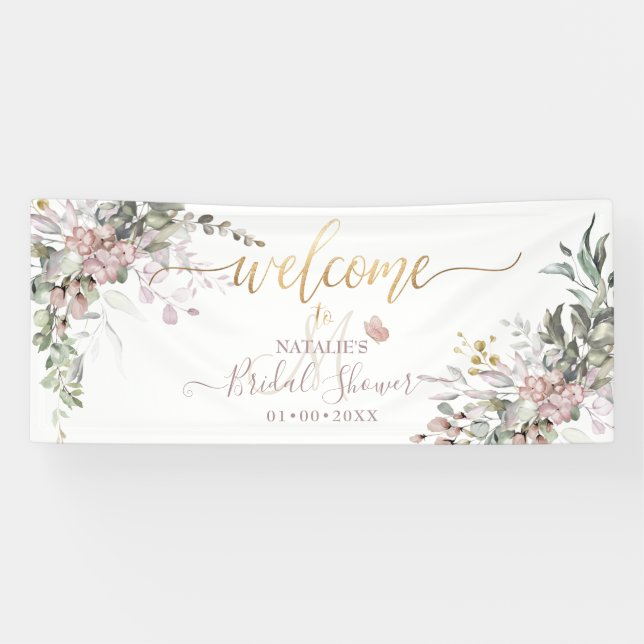 PixDezines Rustic Dusty Rose Eucalyptus Banner (Horizontal)