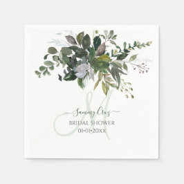 PixDezines Rustic Gum Eucalyptus Monogram Napkins Serviette