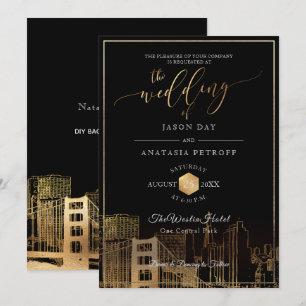 PixDezines San Fran Skyline/Faux Gold/DIY Einladung