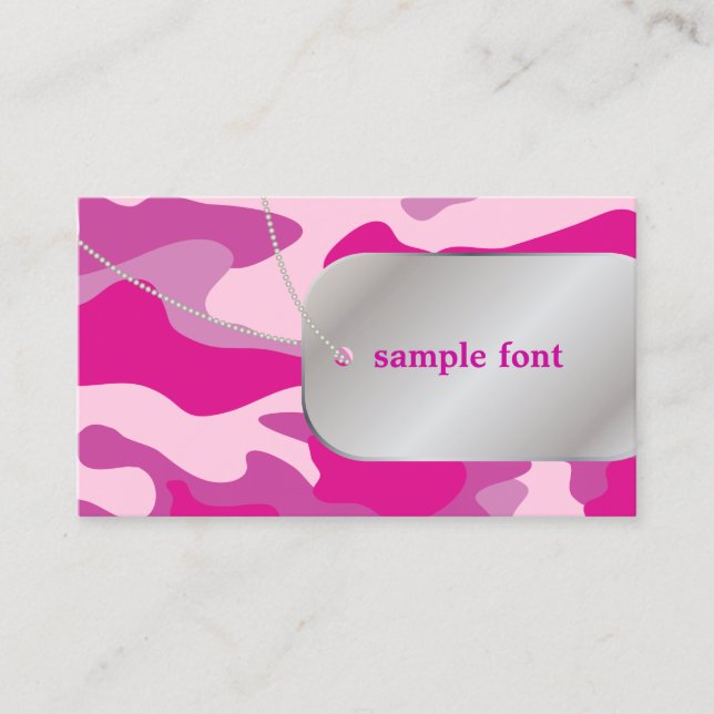 PixDezines Sassy Pink Camouflage+Hund Tags (Vorderseite)