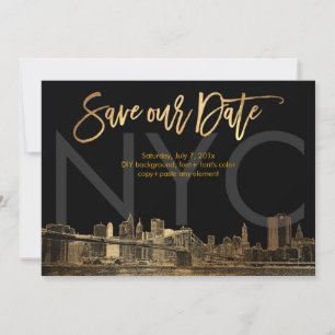 PixDezines/Save Date/Faux Gold/NYC Ankündigung