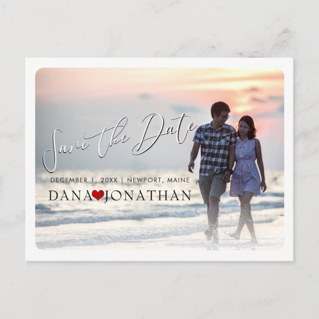 PixDezines Save the Date/Cool Handgeschriebenes Sk Postkarte (Vorderseite)