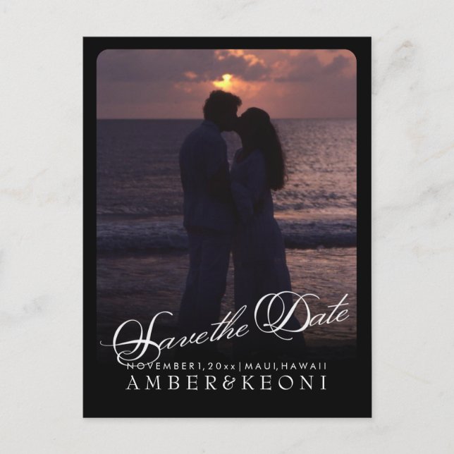 PixDezines Save the Date/Extravagant Ankündigungspostkarte (Vorderseite)