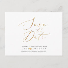 PixDezines Save the Date/irisierendes Goldskript Postkarte