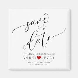 PixDezines Save the Date/Moderne Kalligraphie Schr Magnet
