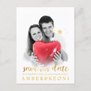 PixDezines Save the Date/Stilvolle Imitate Gold Sc Ankündigungspostkarte