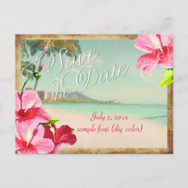 PixDezines/Save the Date/Vintager tropischer Stran Ankündigungspostkarte