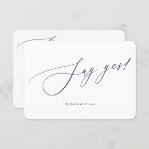 PixDezines Say Yes Minimalist Luxe Calligraphy RSV RSVP Karte