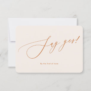 PixDezines Say Yes Minimalist Luxe Kalligraphie RSVP Karte