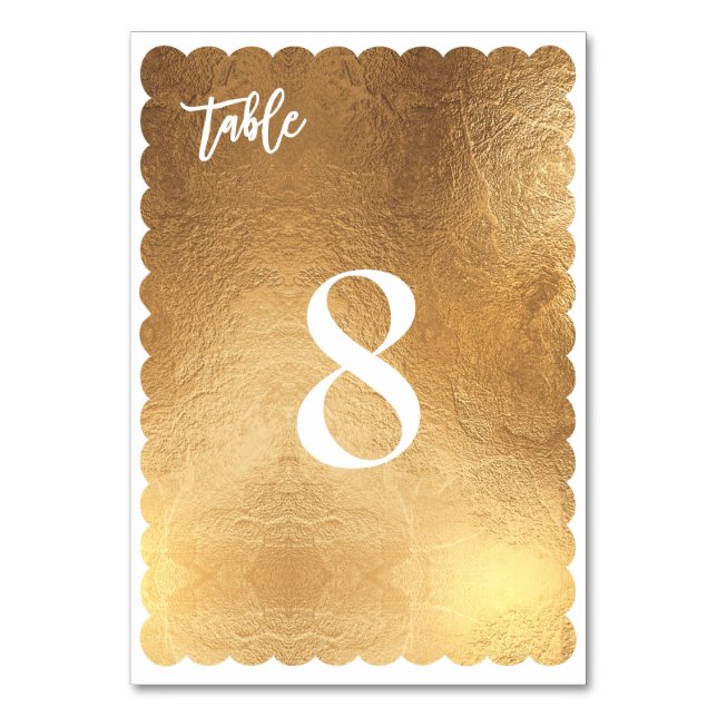 PixDezines Scallop Imitate Gold/Antique/Tabelle Nr Tischnummer (Vorderseite)