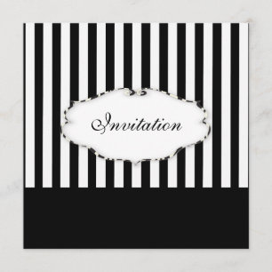 PixDezines Schlichte Streifen schwarz + weiß/zebra Einladung