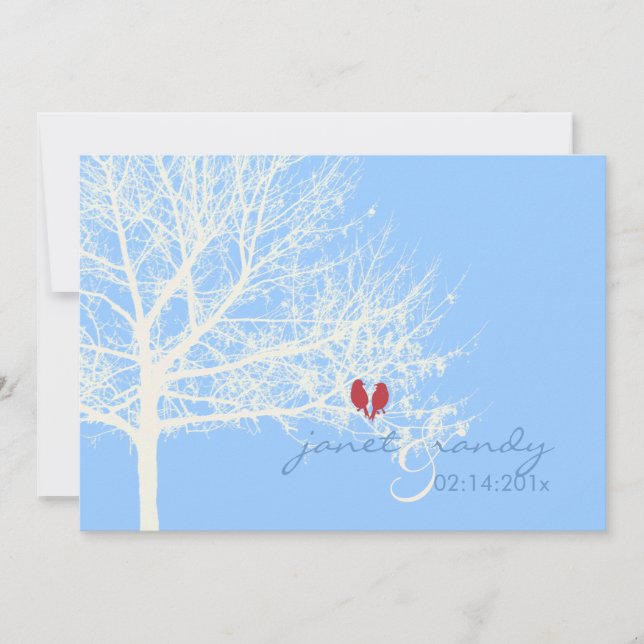 PixDezines Schneevögel|Fall|Winter|diy Farbe Einladung (Vorderseite)